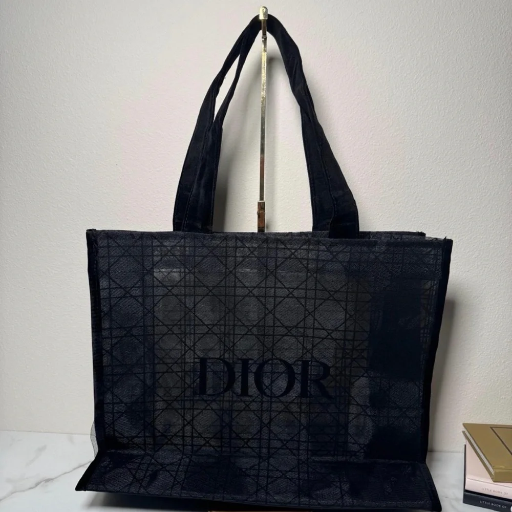Dior Mesh GWP Black Canvas Tote Bag - Picture 1 of 1